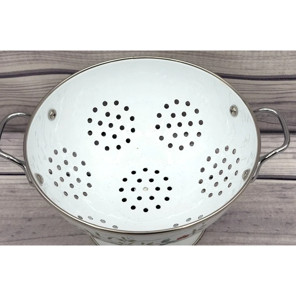 PFALTZGRAFF WINTERBERRY METAL COLANDER - HOLIDAY HOLLY / BERRY